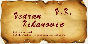 Vedran Kikanović vizit kartica